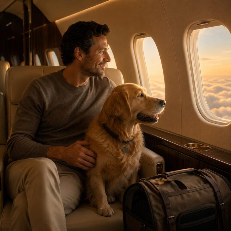 Family with pet travel